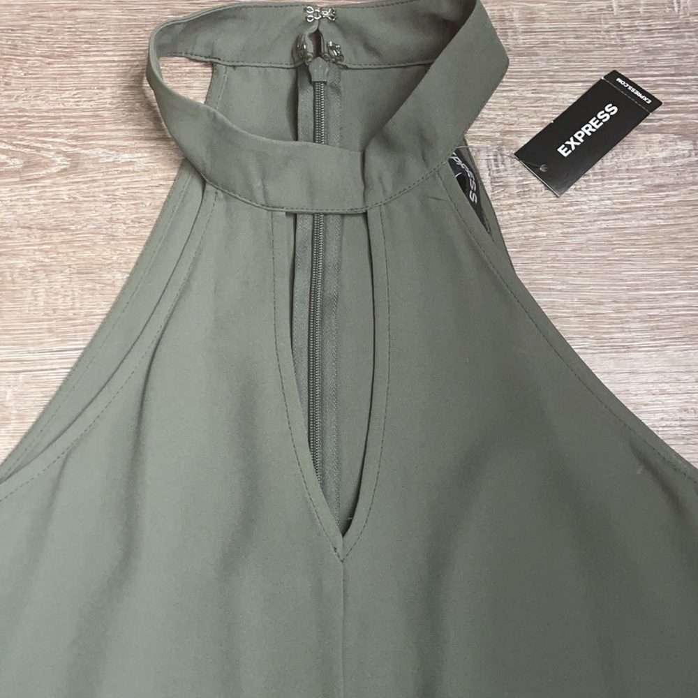 Express army green dressy tank top